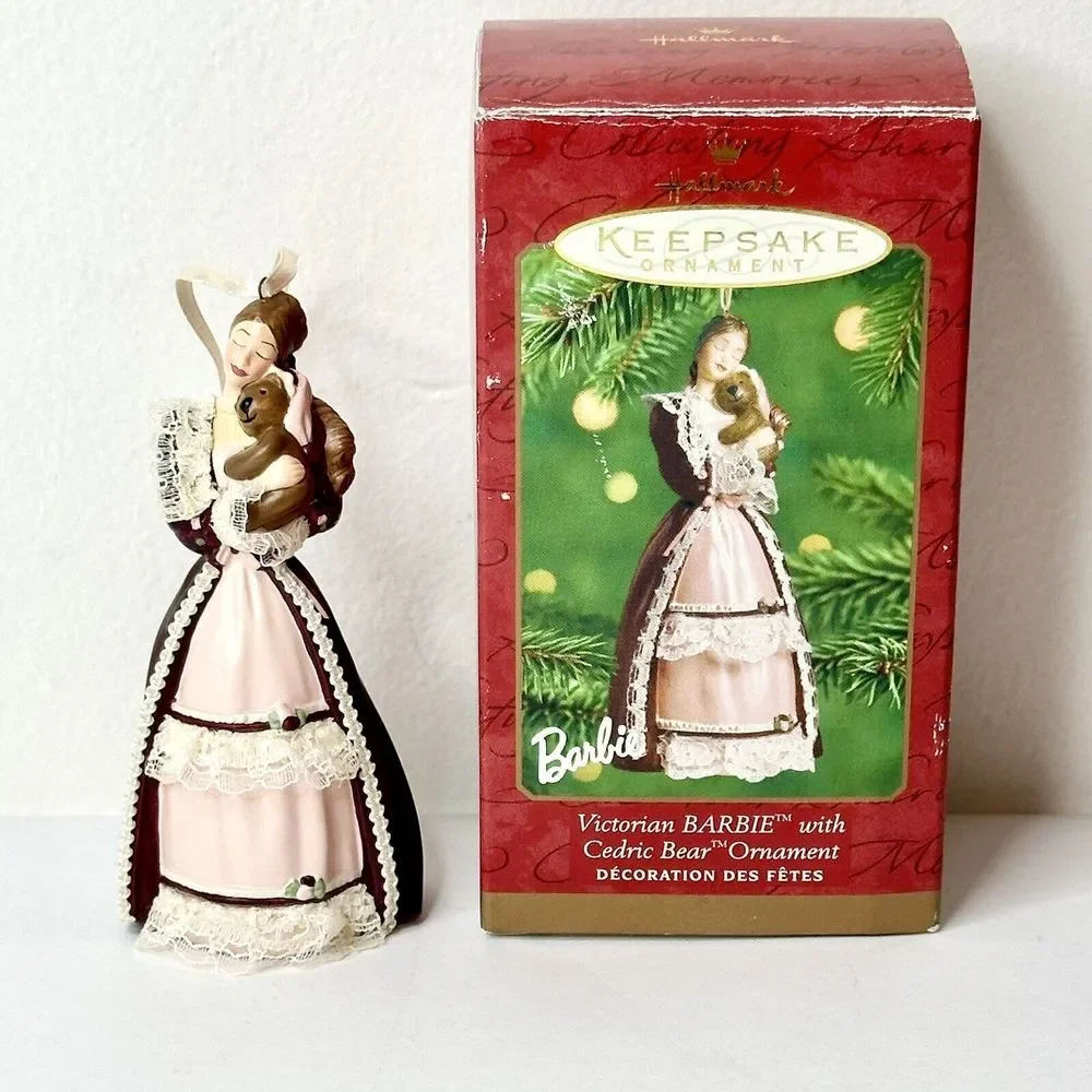 Hallmark Keepsake 2001 Victorian Barbie with Cedric Bear‎ Christmas Ornament